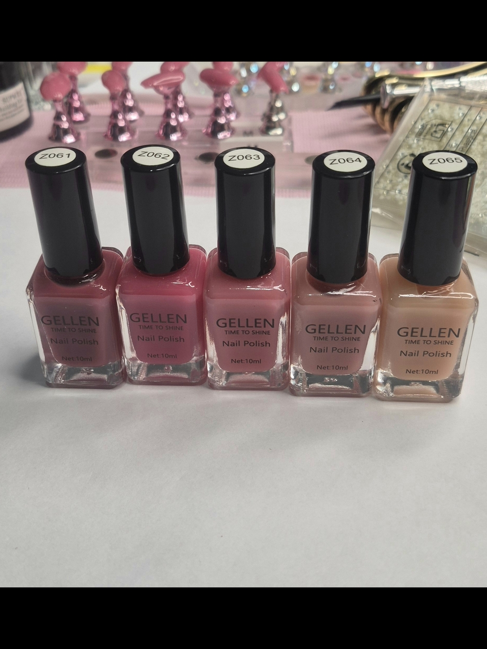 Gellen Sheer Pink and Nude Gradient Nail Polish Set - 5 Bottles